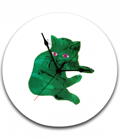 นาฬิกาพิมพ์ภาพ Green cat clock